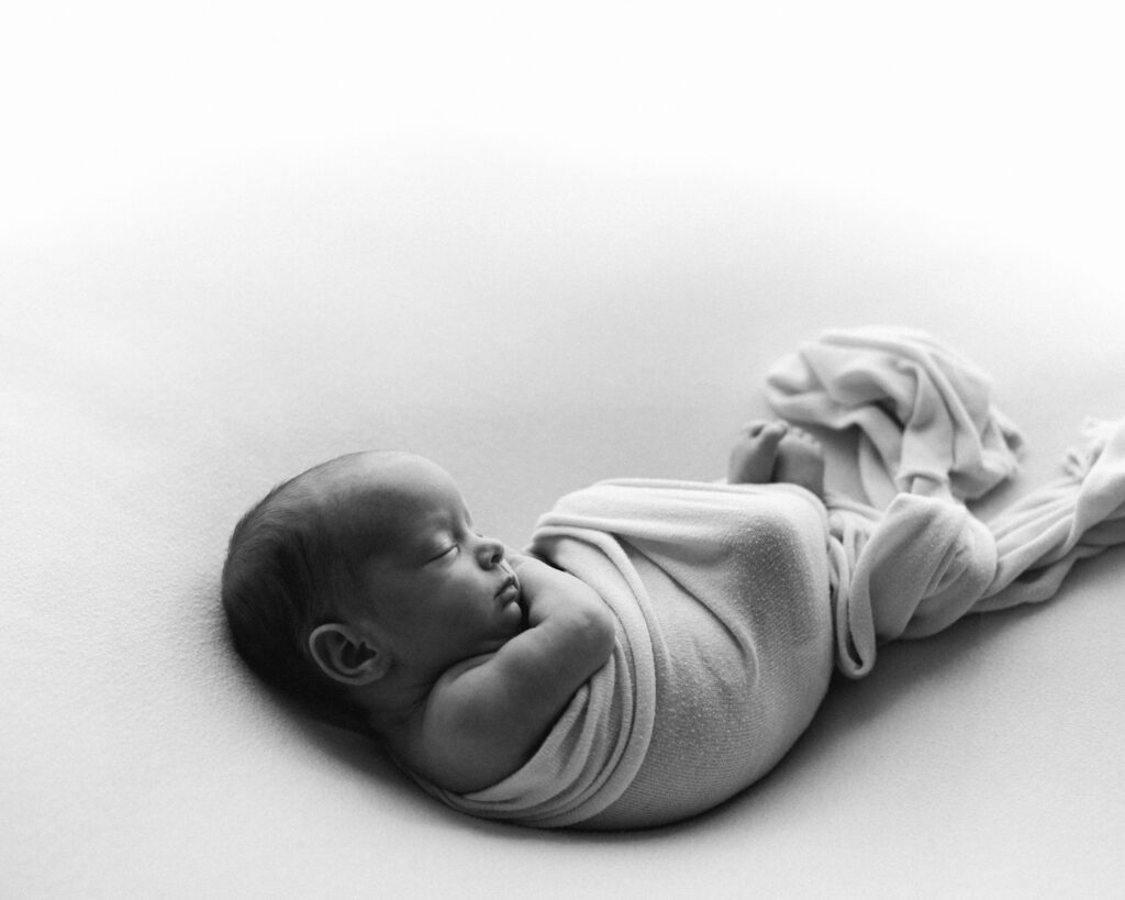 Black and white newborn photography in Melbourne
