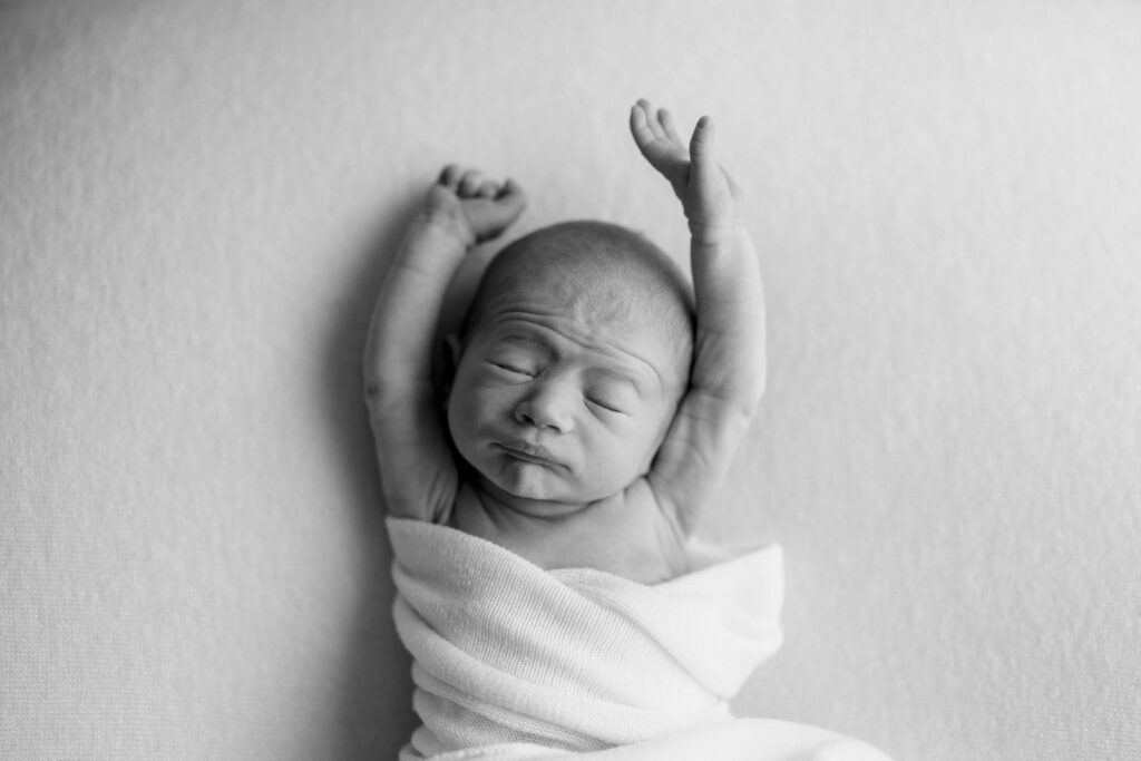 Black and white newborn photography in Melbourne